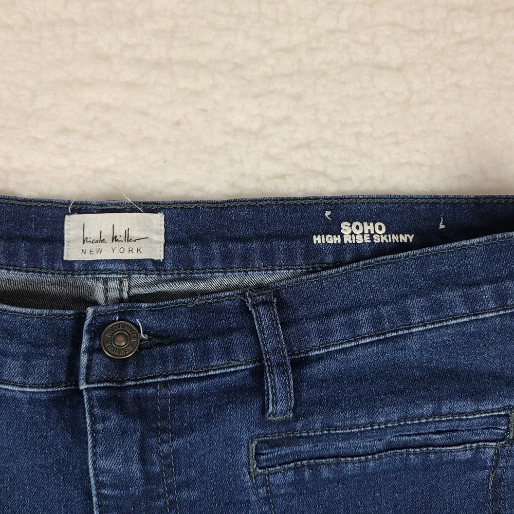 Nicole Miller Jeans Womens 16 Blue SOHO High Rise Skinny Dark Wash Denim